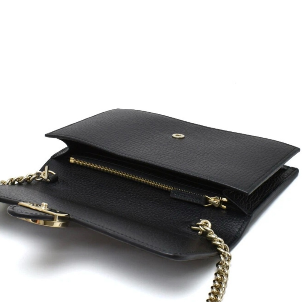 Gucci Interlocking Chain Wallet Black Leather Cross Body Bag - Picture 4 of 16